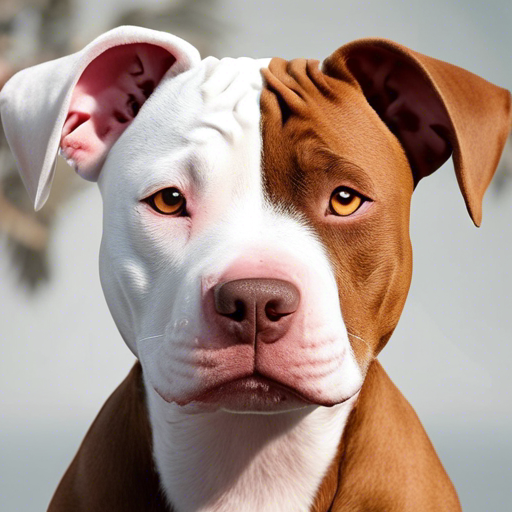 red nose pitbull white and brown