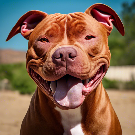 the Power and Elegance: Muscular Red Nose Pitbull