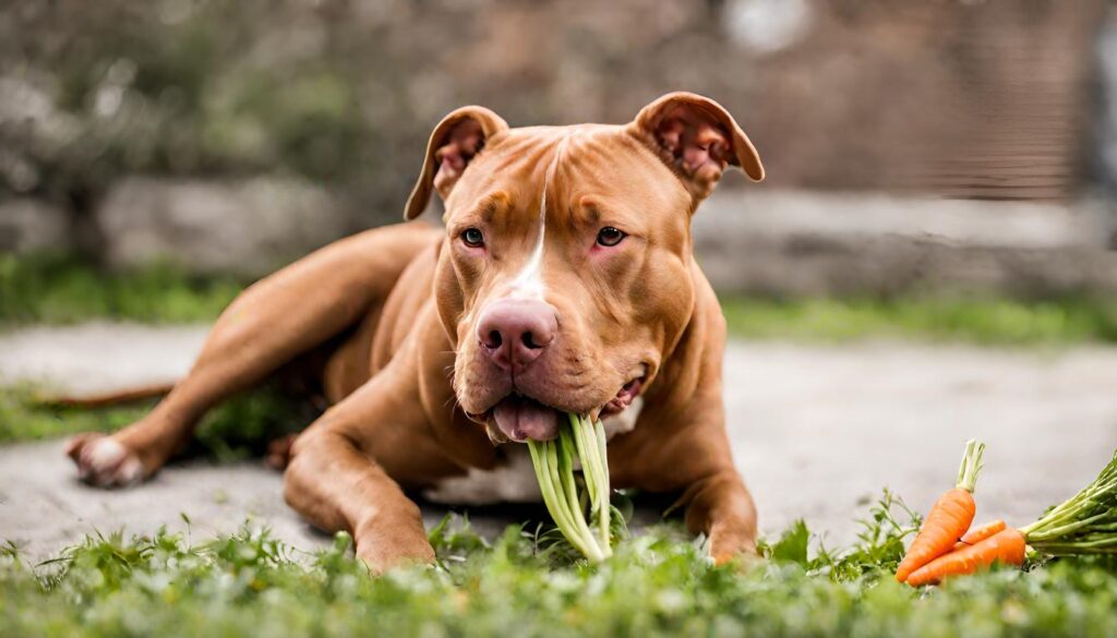 how many carrots can a red nose pitbull dog eat?